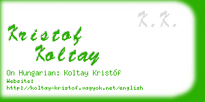 kristof koltay business card