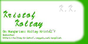 kristof koltay business card